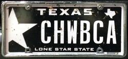2012 Texas license plate CHWBCA vanity.jpg