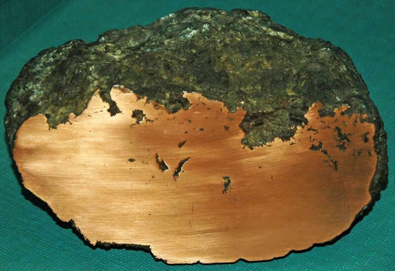 File:Large native copper amygdule (Mesoproterozoic, 1.05-1.06 Ga; Ahmeek Mine, Ahmeek, Upper Peninsula of Michigan, USA) 1 (17307955385).jpg
