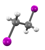 Stick and Balls model of 1,2-diiodoethane