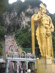 Entrance to Batu Caves, Malaysia, with the Lord Murugan statue