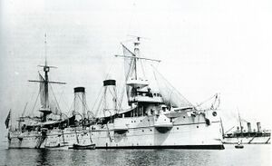 Japanese cruiser Kasagi at Kobe 1899.jpg