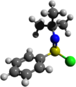Ball-and-stick model of N-tert-butylbenzenesulfinimidoyl chloride