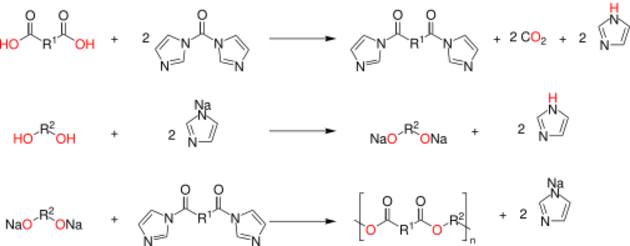 Polyester formation via reactive reagent.svg