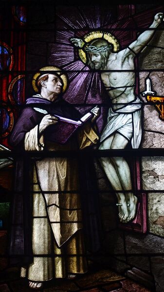 File:Saint Patrick Church (Columbus, Ohio) - stained glass, St. Thomas Aquinas, detail.jpg