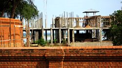 Bagan, Burma Under construction, the new mansion being built by the junta for Aung San Oo, estranged brother of Aung San Suu Kyi.jpg