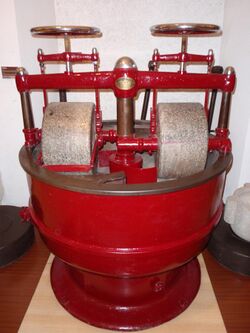 Chocolate grinder at the Barcelona chocolate museum (5061436783).jpg