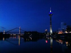 Midnight sky in Düsseldorf, Germany