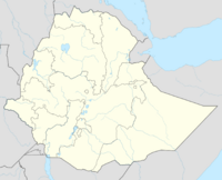 Map of Ethiopia with mark showing location of Lake Zway
