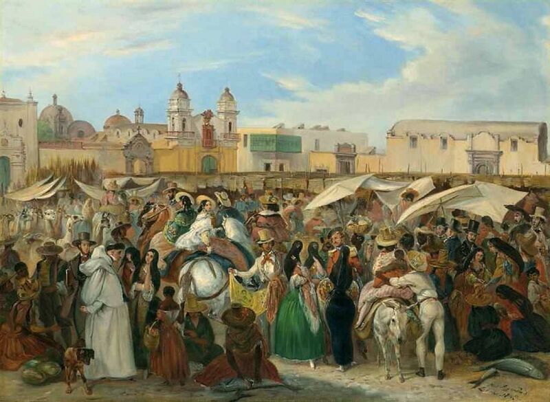 File:Mercado en la Plaza de la Inquisición 1843 (Lima) Rugendas.jpg