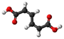 Ball-and-stick model of the cis,cis-muconic acid molecule