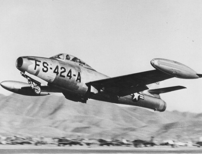 File:F-84E of 9th Fighter-Bomber Squadron in Korea.jpg