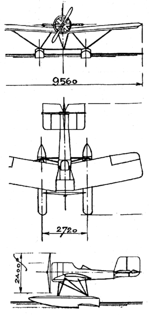 LFG V 19 Putbus 3-view L'Aéronautique October,1922.png