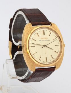 First commercial quartz watch, only 100 copies sold in Tokyo on Christmas 1969.