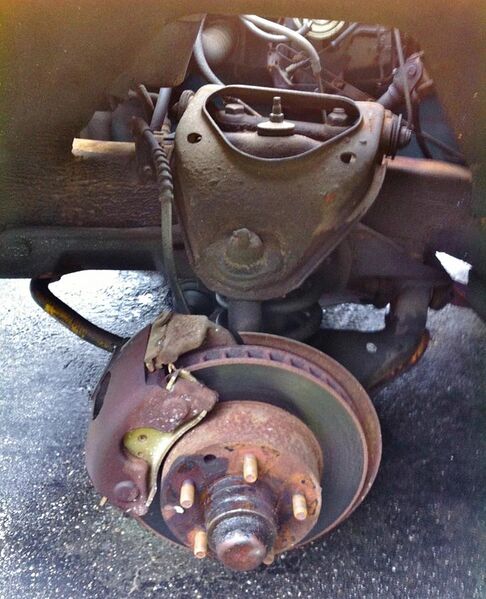 File:Detail of - AMC Pacer - right front disc brake and suspension system.jpg