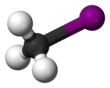 Ball and stick model of methyl iodide