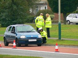 Police checkpoint, Queens Drive, Swindon (2) - geograph.org.uk - 572430.jpg