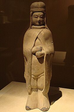 CMOC Treasures of Ancient China exhibit - figure of a female warrior.jpg