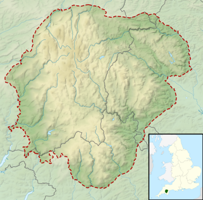 Dartmoor National Park UK relief location map.png