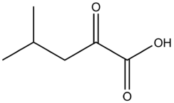 Skeletal formula of alpha-ketoisocaproic acid