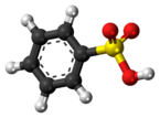 Ball-and-stick model of the benzenesulfonic acid molecule