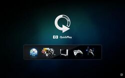User interface of HP Quickplay for Windows Vista