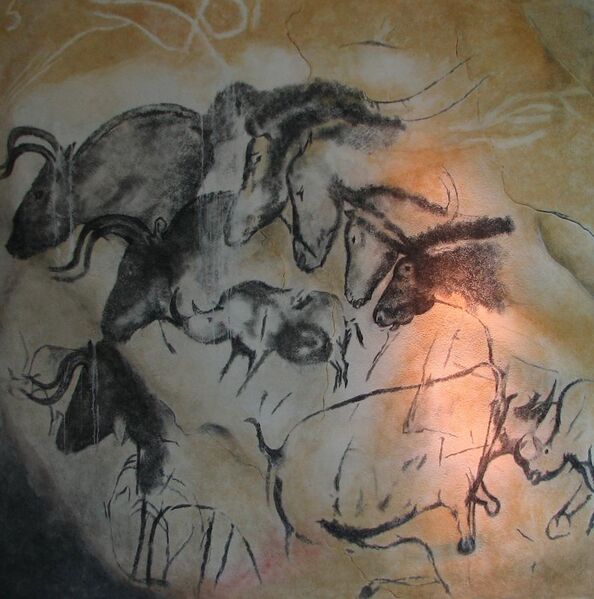 File:Paintings from the Chauvet cave (museum replica).jpg