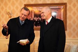 Recep Tayyip Erdoğan and George Papandreou, Erzurum January 2011 08.jpg