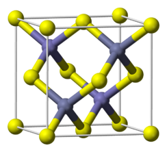 Ball and stick cell model of indium antimonide