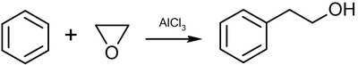 Friedel-Crafts reaction with ethylene oxide
