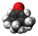 Space-filling model of the penguinone molecule
