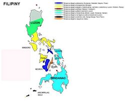 Map showing range of Periparus in The Philippines