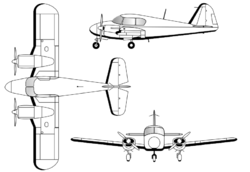 Piper PA-23 Apache 3-view line drawing.svg