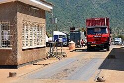 Photo of a weighbridge in Tanzania about to be used by a truck