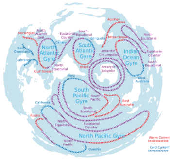 Map of gyres centered near the south pole (click to enlarge)