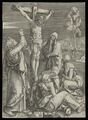 Print of the Crucifixion, made at the end of the 16th century