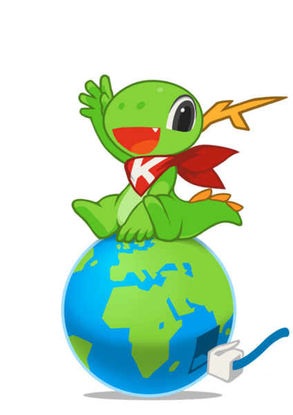 File:KDE mascot Konqi for network applications.png