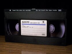 Sanyo VHS tape made by Funai Electric 20100828.jpg