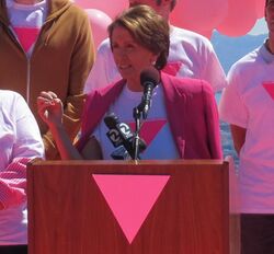 Congresswoman Pelosi at the Friends of the Pink Triangle Ceremony (8281364821) (cropped).jpg
