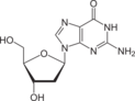 Chemical structure of deoxyguanosine