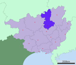 Location of Liuzhou City jurisdiction in Guangxi