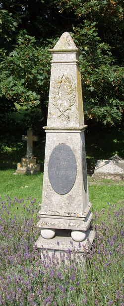 An obelisk marking the site of the Fleming family grave