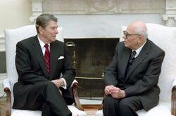 President Ronald Reagan meeting with Soviet dissident Andrei Sakharov in the Oval Office.jpg
