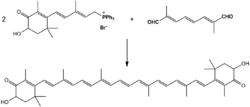 Synthesis of astaxanthin by Wittig reaction.png