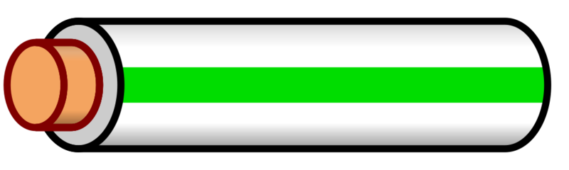File:Wire white green stripe.svg