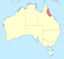 Austrophlebia subcostalis distribution map.svg