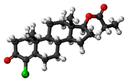 Clostebol propionate molecule ball.png