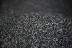 A large pile of biochar