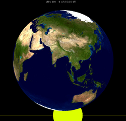 Lunar eclipse from moon-1984Nov08.png