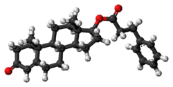 Testosterone phenylpropionate molecule ball.png