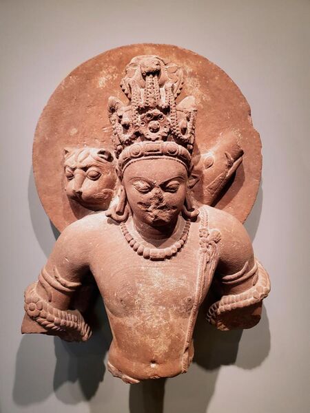 File:The God Vishnu in Three Incarnations. Northern India (Mathura), Gupta period, mid-5th century AD. Boston Museum.jpg